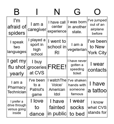 90-Day: Ice Breaker  Bingo Card