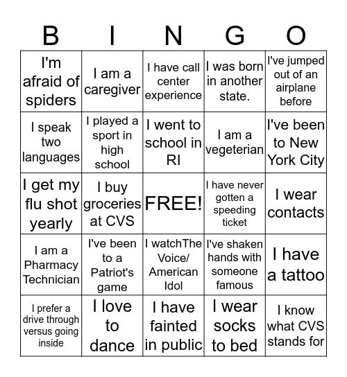 90-Day: Ice Breaker  Bingo Card