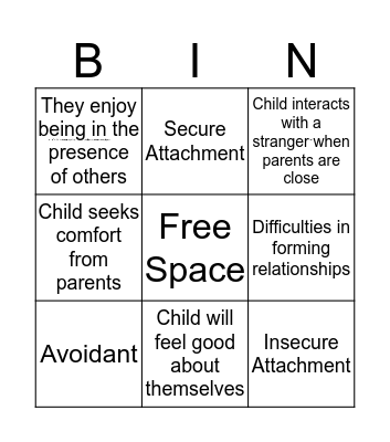 Attachment Card #1 Bingo Card