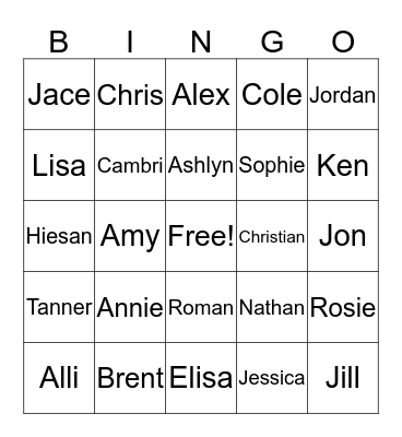 Halloween Bingo Card