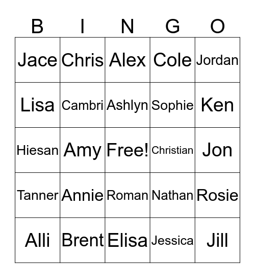 Halloween Bingo Card