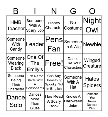Dance With Someone Who Is... Bingo Card
