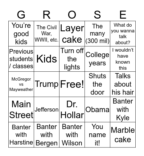 Bingo Card