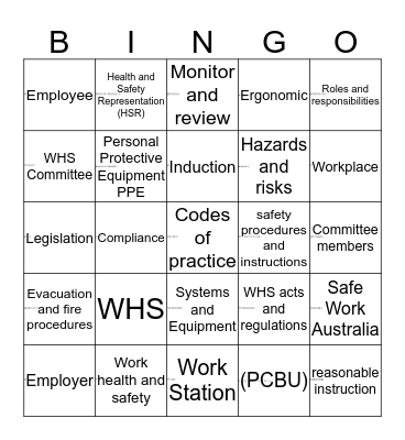 WHS Bingo Card