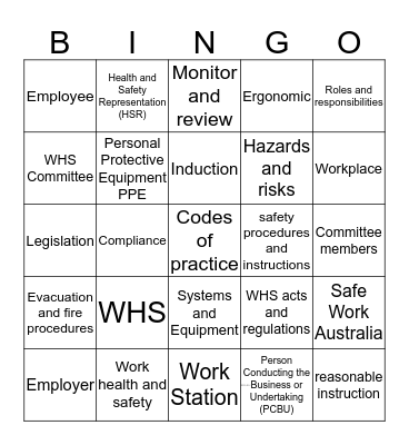 WHS Bingo Card