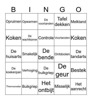 Woordbingo Card
