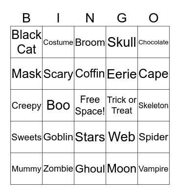 Halloween Bingo Card