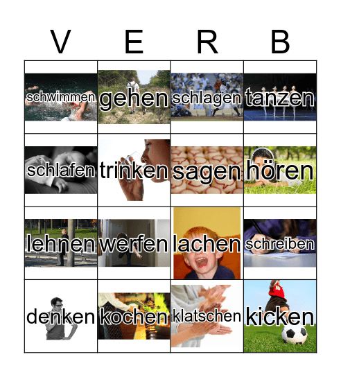Regelmässige Verben! Bingo Card