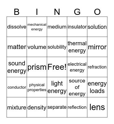 Halloween Science BINGO! Bingo Card