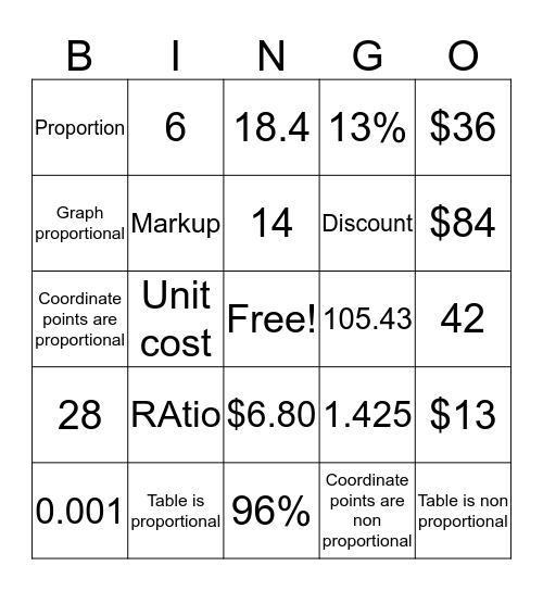 Sabastian Bingo Card