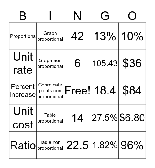 Rubi Bingo Card