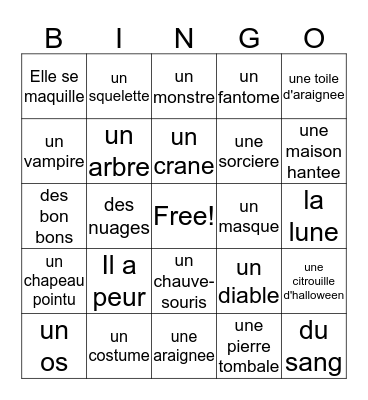 Halloween Bingo Card