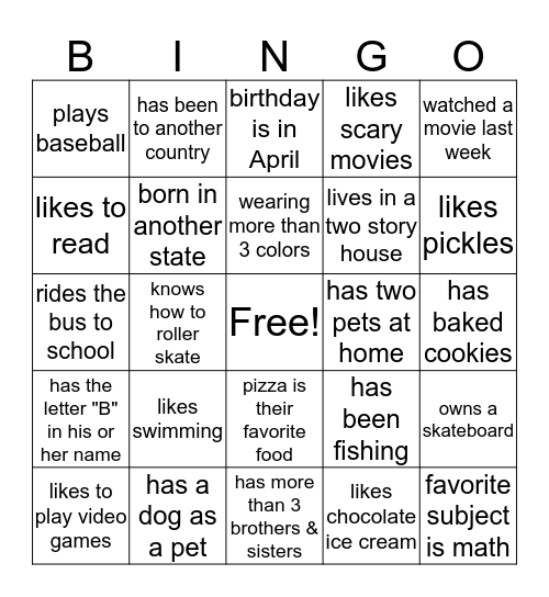 TEEN Bingo 2 Bingo Card