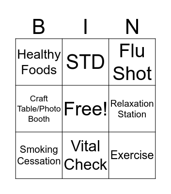 Wellness Festival Bingo Card