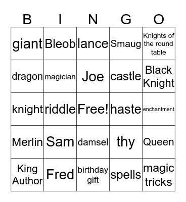 Timewarp Trio Bingo Card
