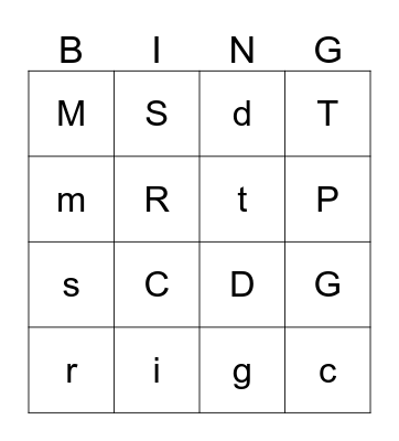 Alphabet Bingo Card