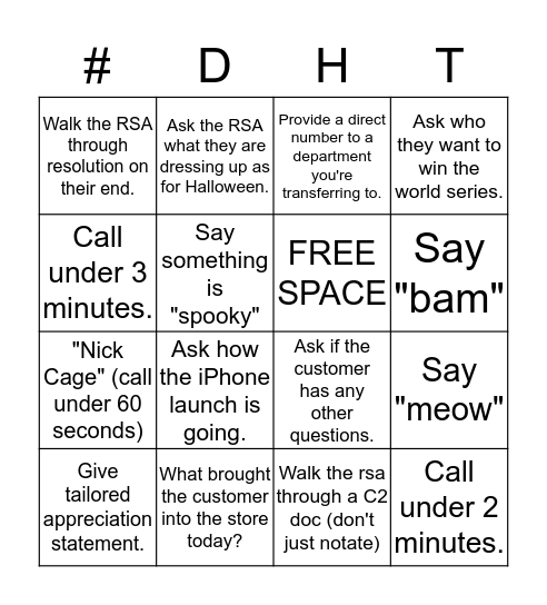 #DulinHardThings Bingo Card