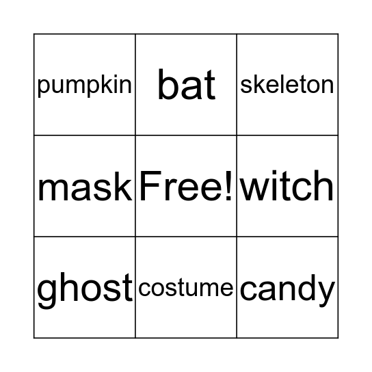 Happy Halloween!!! Bingo Card