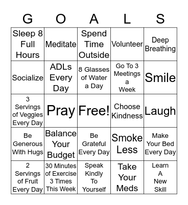Get Healthier This Week Bingo Card