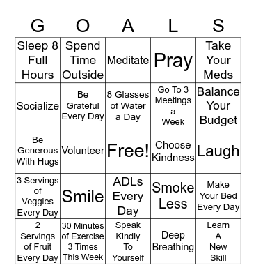 Get Healthier This Week Bingo Card