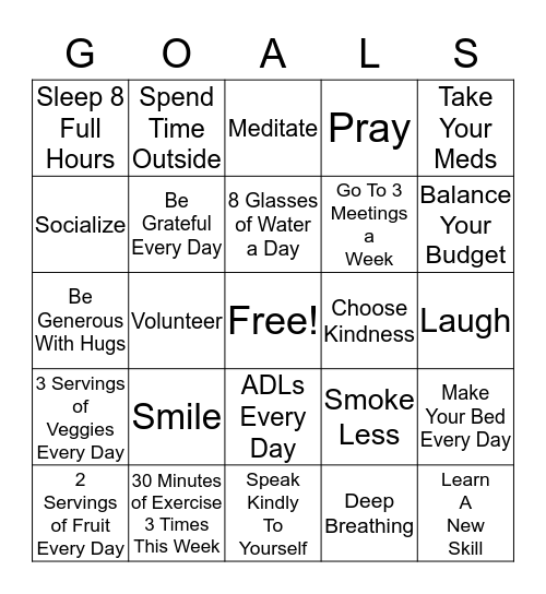 Get Healthier This Week Bingo Card