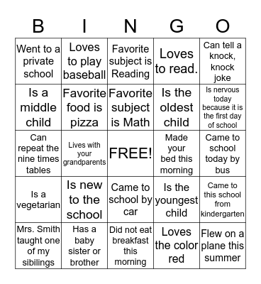 Bingo Treasure Hunt Bingo Card