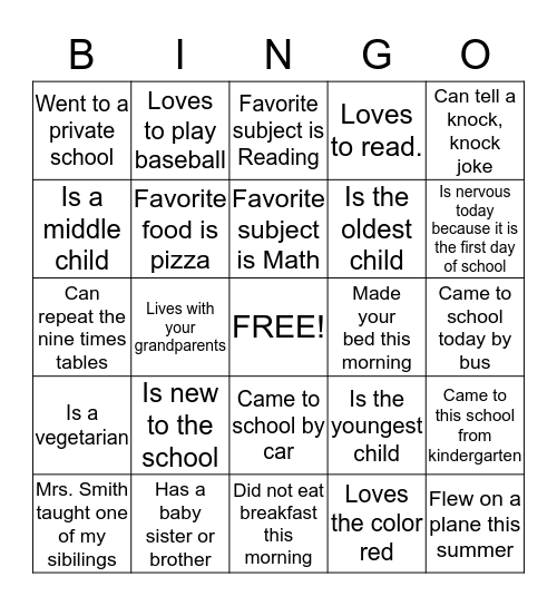 Bingo Treasure Hunt Bingo Card