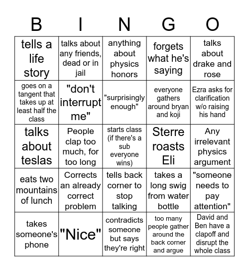 Bakunin Bingo Card