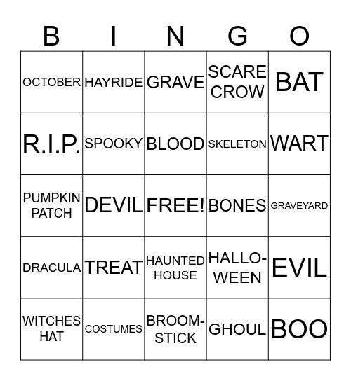 HALLOWEEN Bingo Card