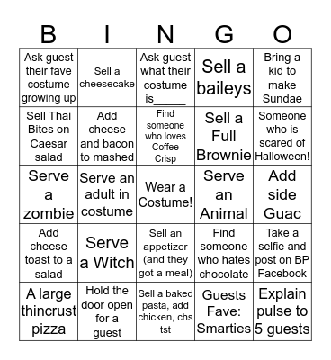 Halloween Bingo Card