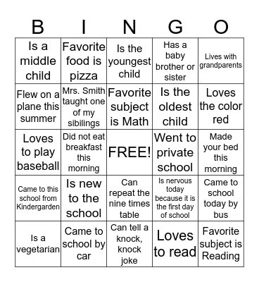 Bingo Treasure Hunt Bingo Card