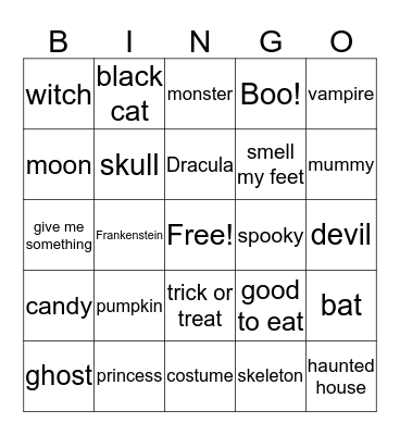 Halloween Bingo!! Bingo Card