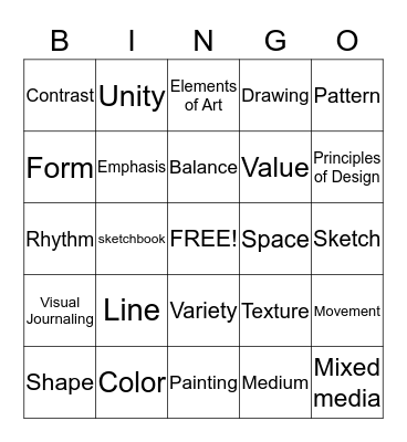 Art Bingo Card