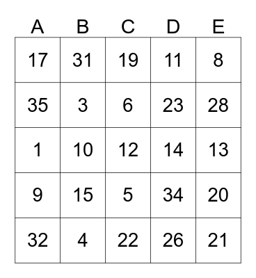 Phoenix Rayong Trip Bingo Card