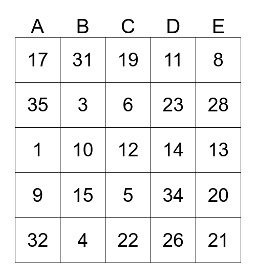 Phoenix Rayong Trip Bingo Card