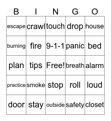 Fire Safety Bingo Card