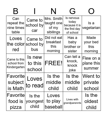 Bingo Treasure Hunt Bingo Card