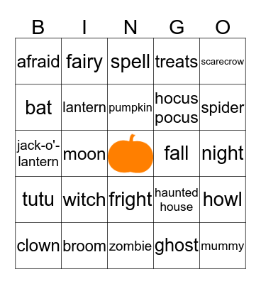 Halloween Bingo Card