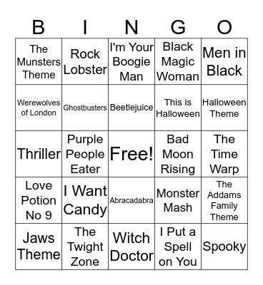 Halloween Bingo Card