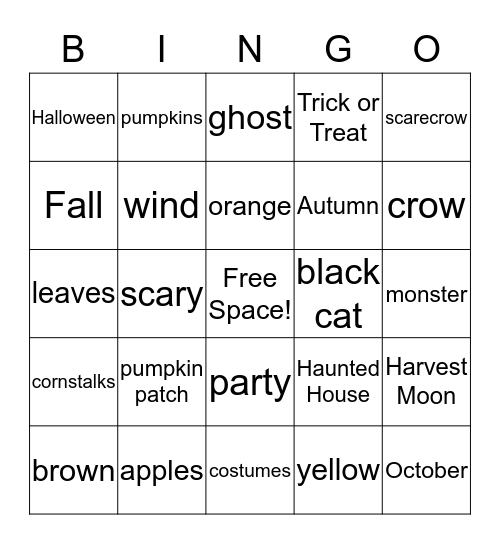 Halloween BINGO! Bingo Card