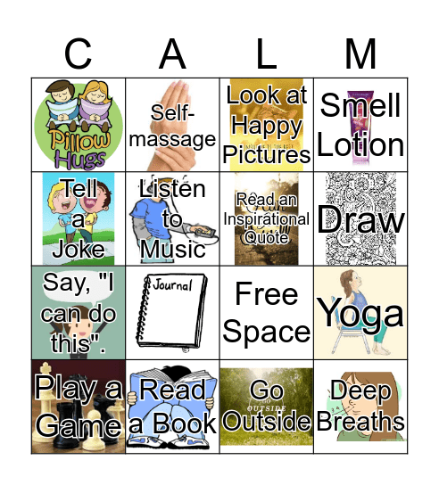 Calm Bingo Card