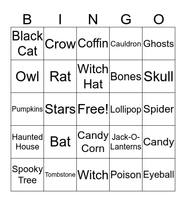 Halloween Bingo! Bingo Card