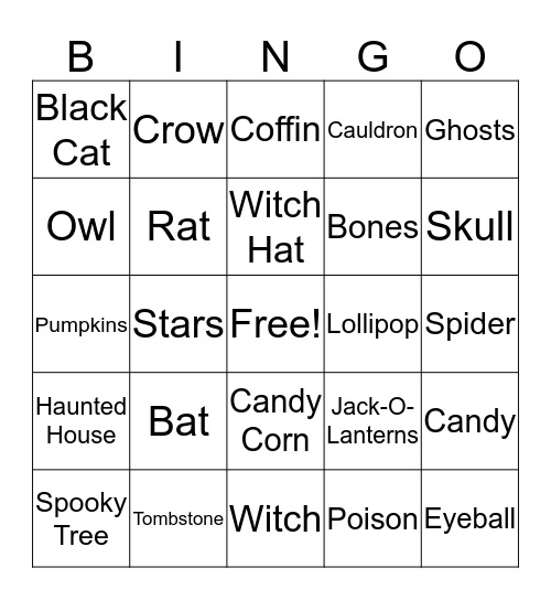 Halloween Bingo! Bingo Card