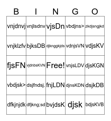 Things Bingo Card