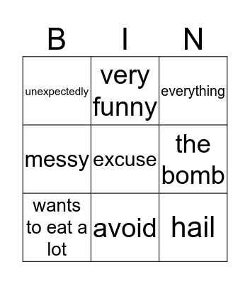 Bingo 5.4 Bingo Card