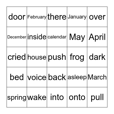 Frog and Toad Are Friends "Spring" Bingo Card