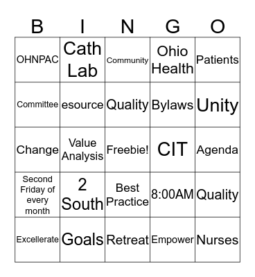 Nursing Congress Rapid Bingo Card