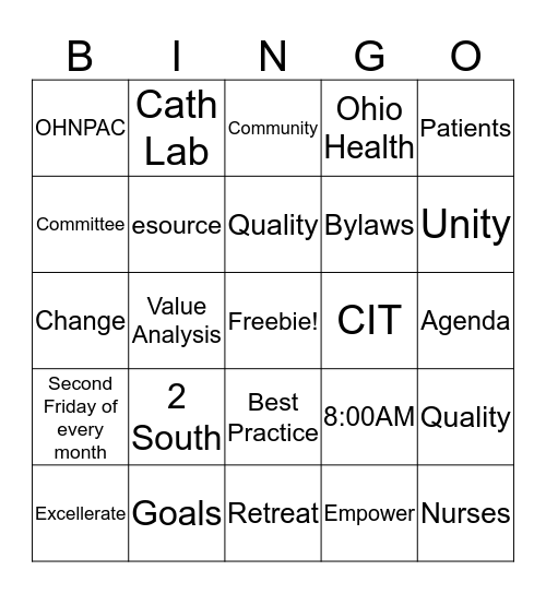 Nursing Congress Rapid Bingo Card