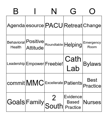 Nursing Congress Rapid Bingo Card