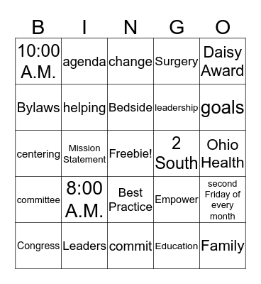 Nursing Congress Rapid Bingo Card